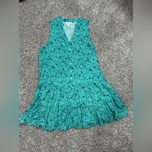 9 West Teal Sleeveless Button-Down Dress Size M